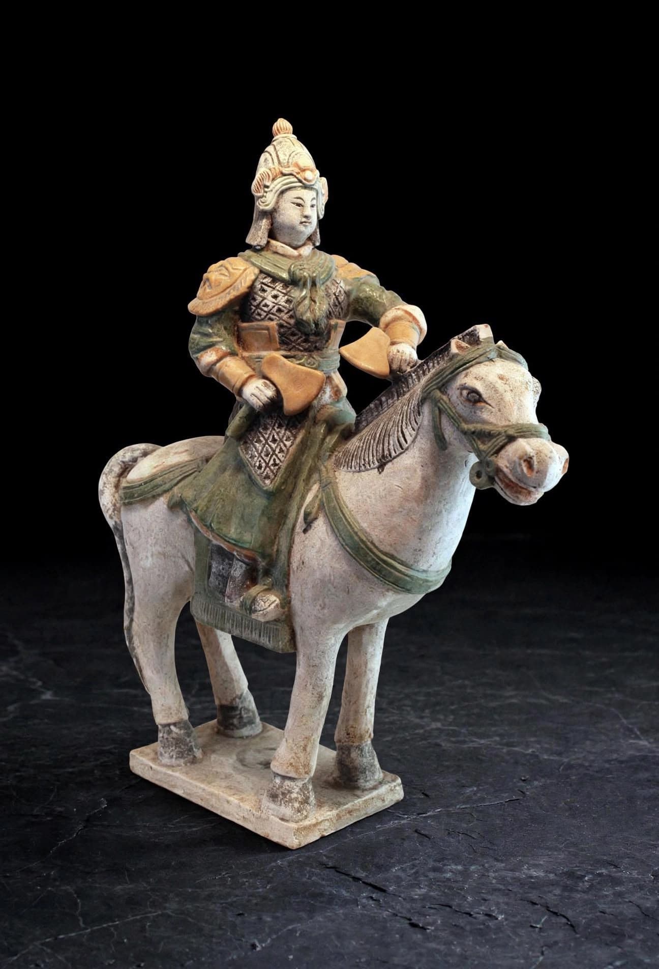 55 cm Caballero montado Dinastía Ming, Calidad de Museo