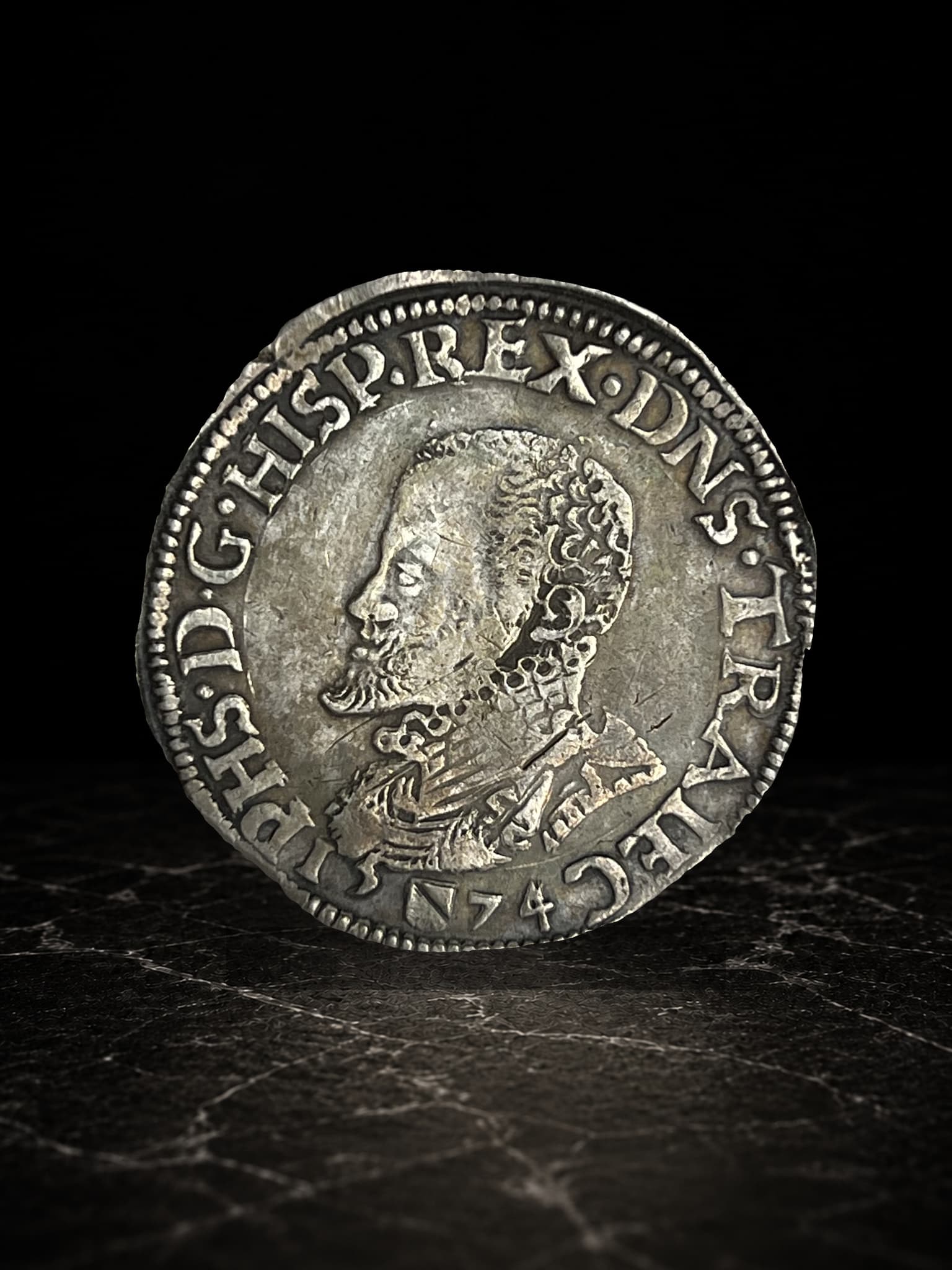 Philipsdaalder-Philip II Utrecht Mint 1574 Silver