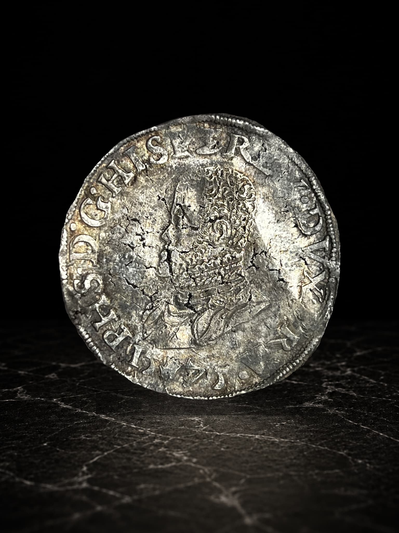 Philipsdaalder-Philip II Antwerpen Mint 1575 Silver