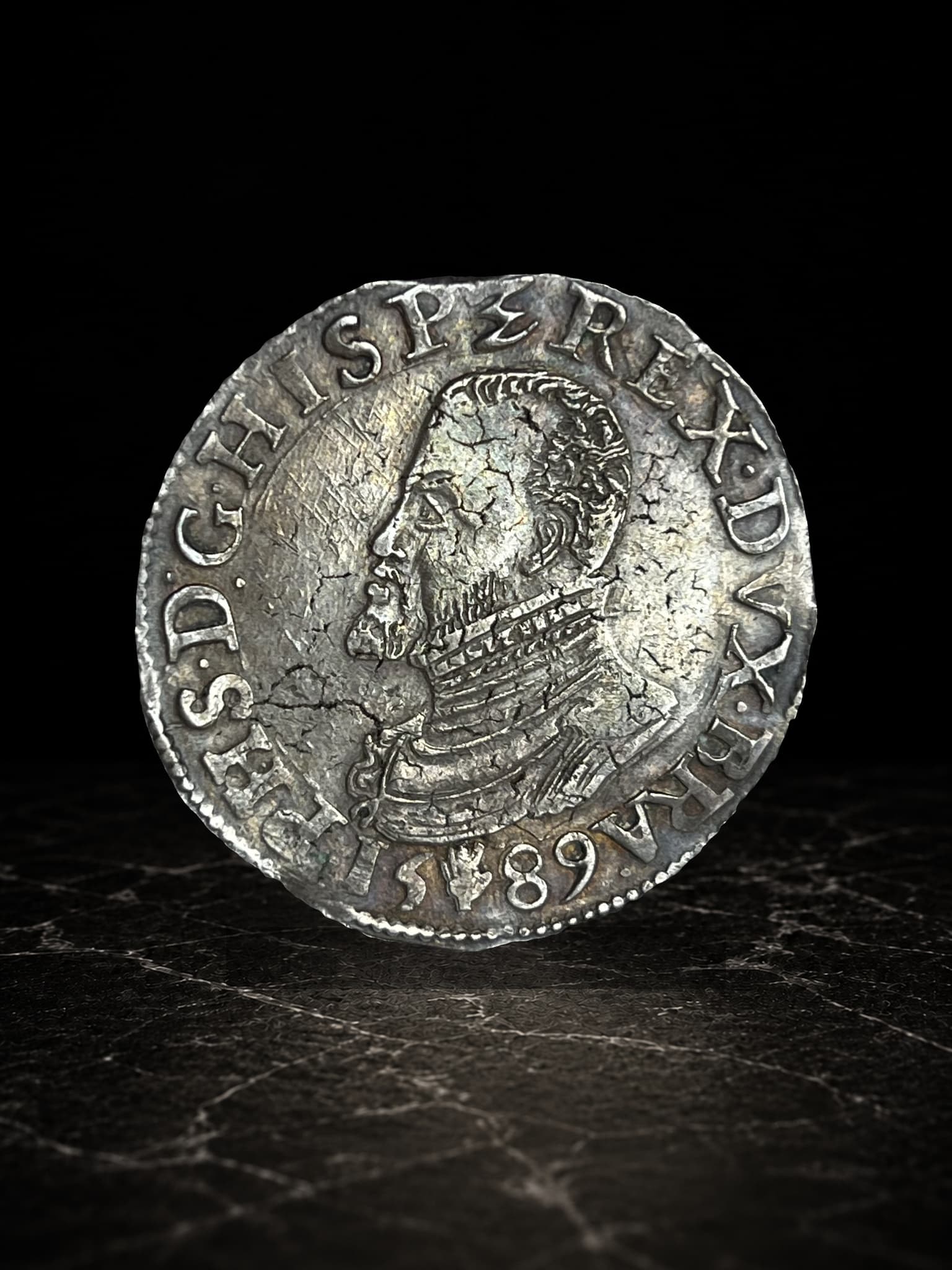 Philipsdaalder-Philip II Antwerpen Mint 1589 Silver