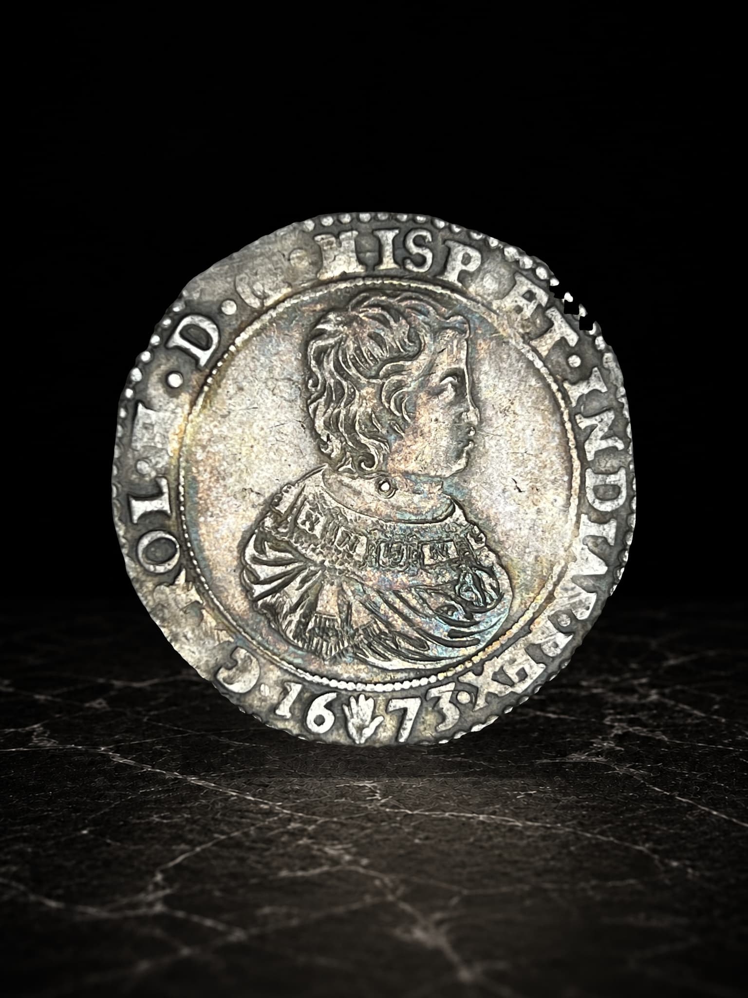 Ducaton-Charles II Antwerpen Mint 1673 Plata