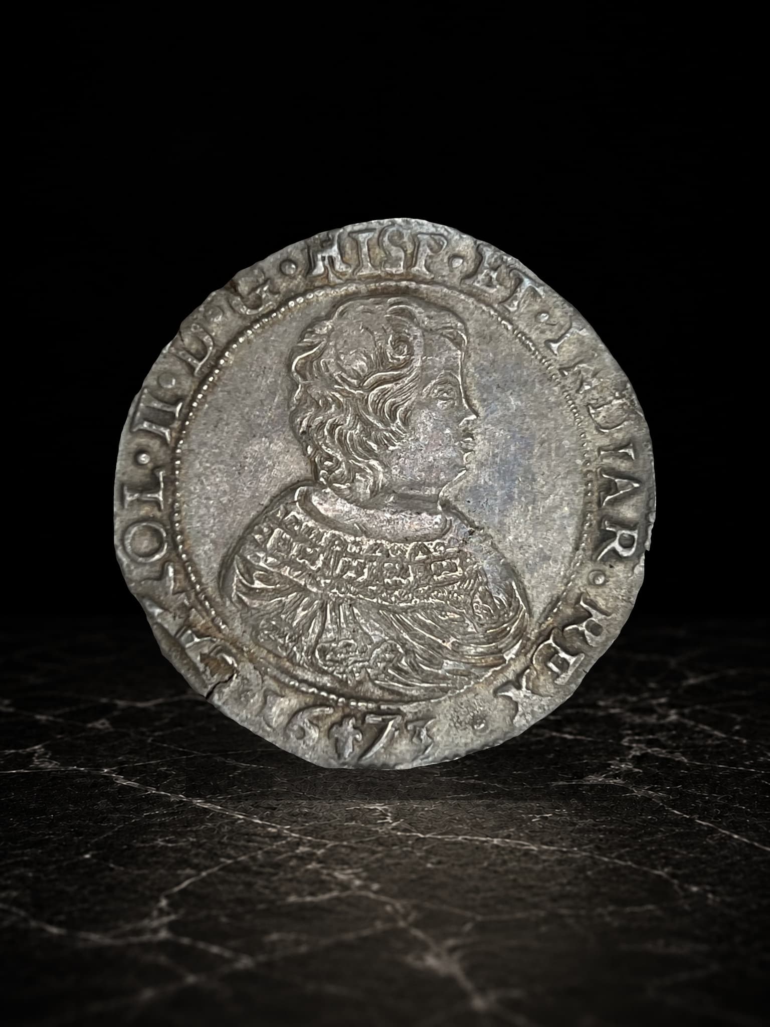 Ducaton-Charles II Brugge Mint 1673 Silver