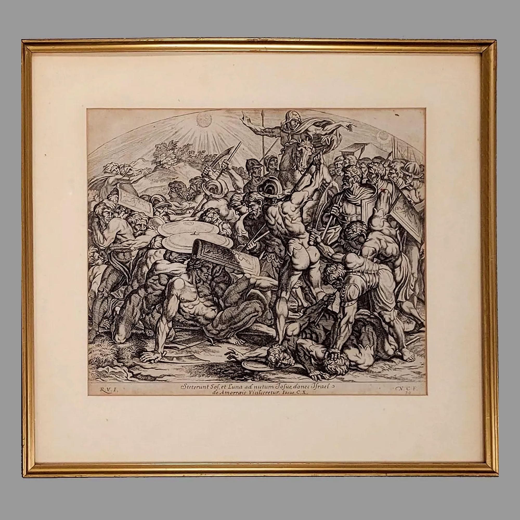 Nicolas Chaperon (1612–c. 1656) – Joshua Commands the Sun and Moon to Stand Still – Sacrae Historiae Acta, 1649